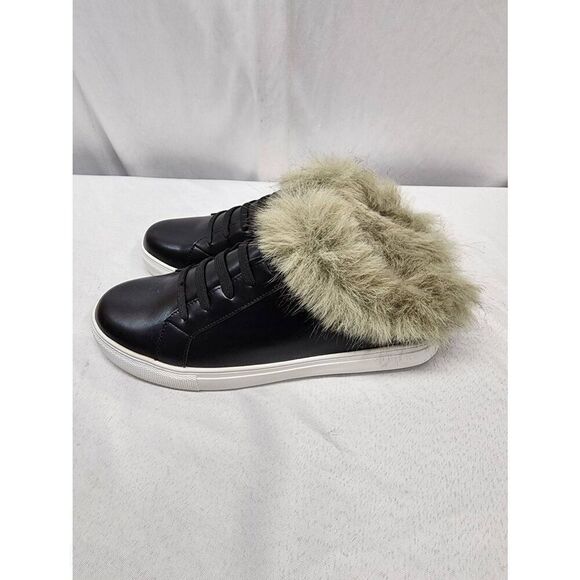 Cape Robbin Size 9 Women's Black Denice Round Toe Slip On Fur Sneakers Slip-on - Picture 5 of 8